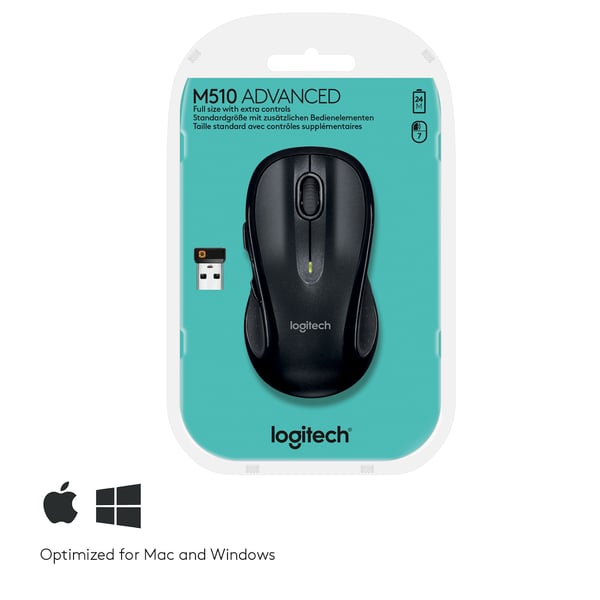 Logitech M510 datormöss Högerhand RF Trådlös laser 1000 DPI