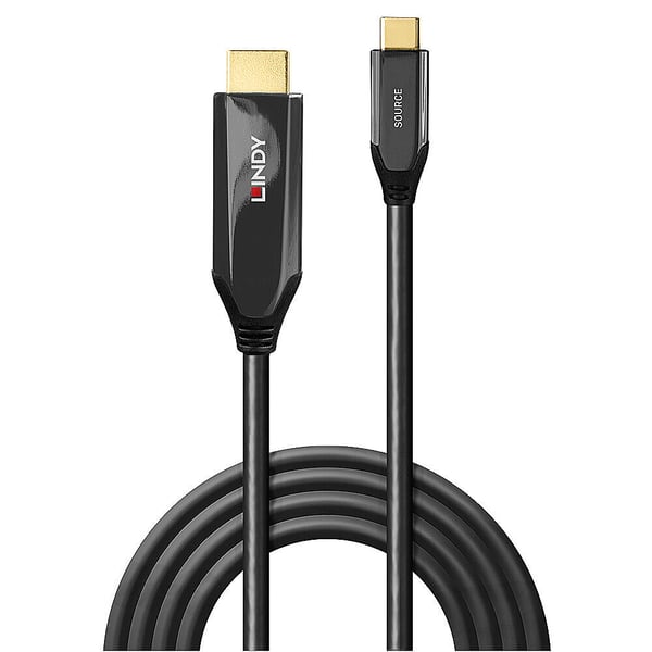 Lindy 43367 videokabeladapter 1 m USB Type-C HDMI Typ A (standard) Svart