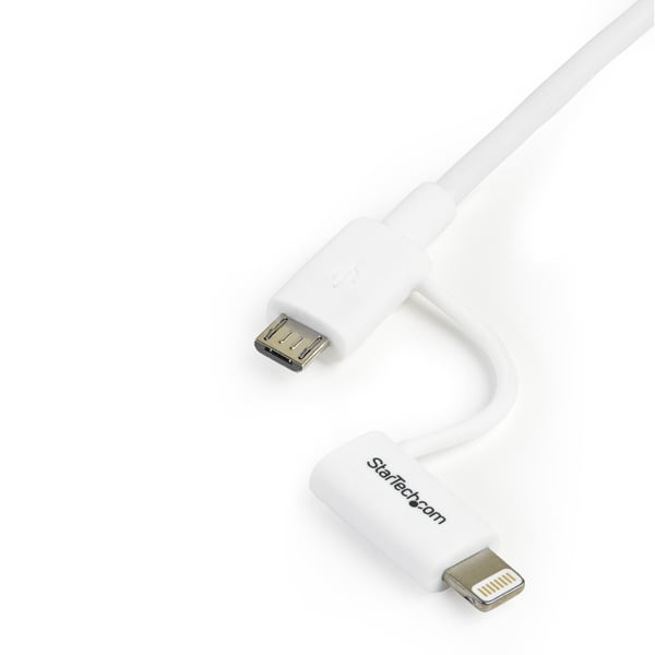 StarTech.com LTUB1MWH USB-kabel USB 2.0 1 m USB A Micro-USB B Hvid