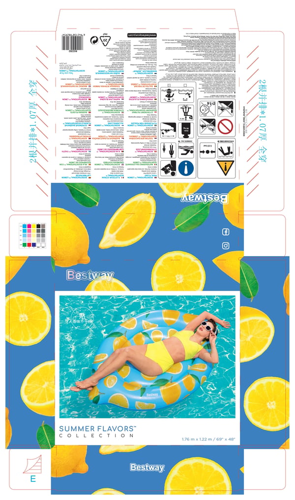 Bestway 43392 pool- och badmadrass Blå, Grön, Gul Bild PVC
