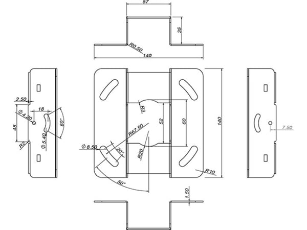 Multibrackets 1770 monteringsbeslag til projektor Loft Hvid