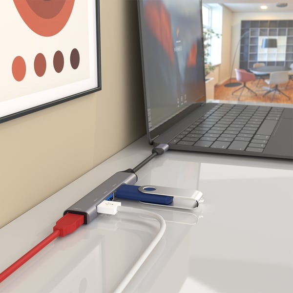 AISENS A109-0541 gränssnittshubbar USB 3.2 Gen 1 (3.1 Gen 1) Type-C 5000 Mbit/s Grå