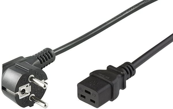 Microconnect PE0771902 el-ledning Sort 2 m Strømstik type E+F C19 forbinder