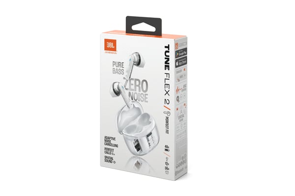 JBL Tune Flex 2 Ghost Edition Kuulokkeet True Wireless Stereo (TWS) In-ear Puhelut/Musiikki Bluetooth Valkoinen