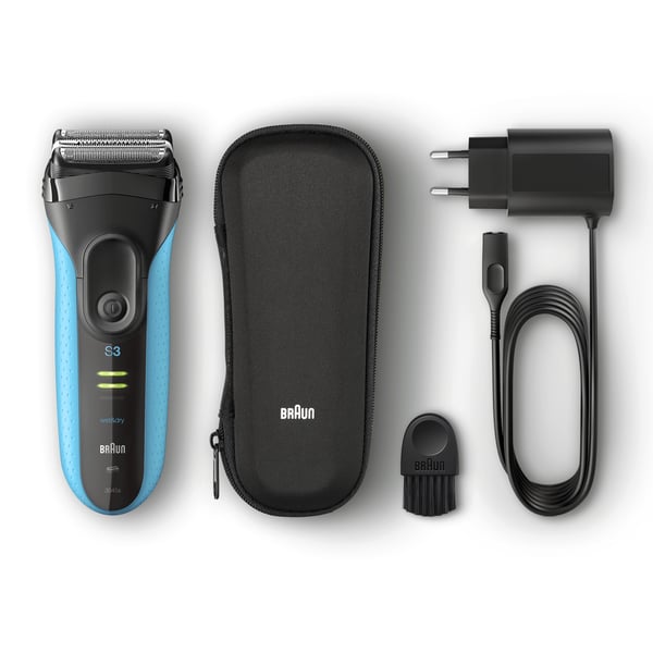 Braun Series 3 ProSkin 3045s Teräverkollinen parranajokone Trimmeri Musta, Sininen