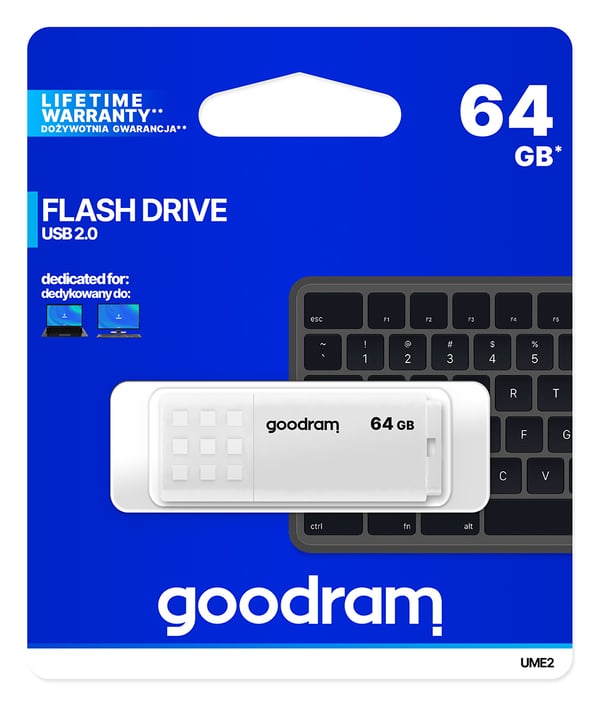 Goodram UME2 USB-nøgle 64 GB USB Type-A 2.0 Hvid