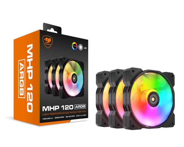 COUGAR CGR-CF-MHP12HB3-RGB Computerkabinet Luftkøler 12 cm Sort, Hvid 3 stk