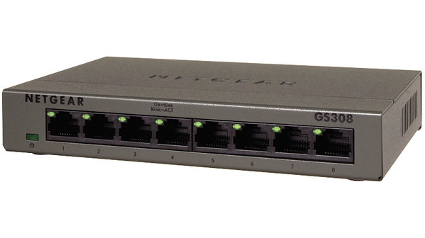 NETGEAR GS308 Ikke administreret Gigabit Ethernet (10/100/1000) Grå