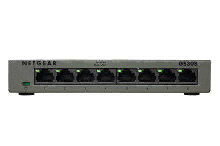 NETGEAR GS308 Ikke administreret Gigabit Ethernet (10/100/1000) Grå