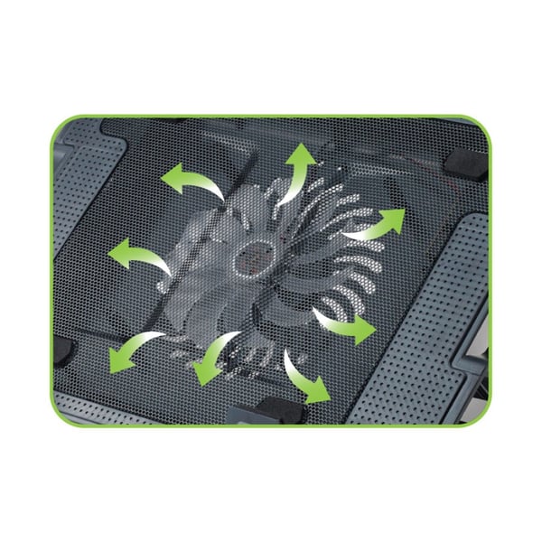 Techly ICOOL-CP12TY køling til laptop 43,9 cm (17.3") 1400 rpm Sort