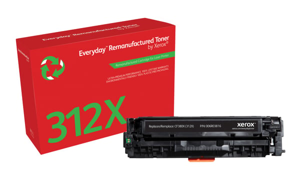 Everyday™ Svart Remanufactured Toner by Xerox compatible with HP 312X (CF380X), Hög kapacitet Everyday™ Svart Remanufactured Toner by Xerox compatible with HP 312X (CF380X), Hög kapacitet