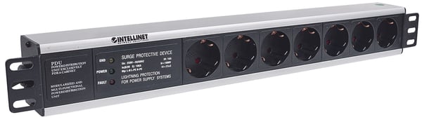 Intellinet 714006 strømforsyningsenhed (PDU) 7 AC stikkontakt(er) 1.5U Sort