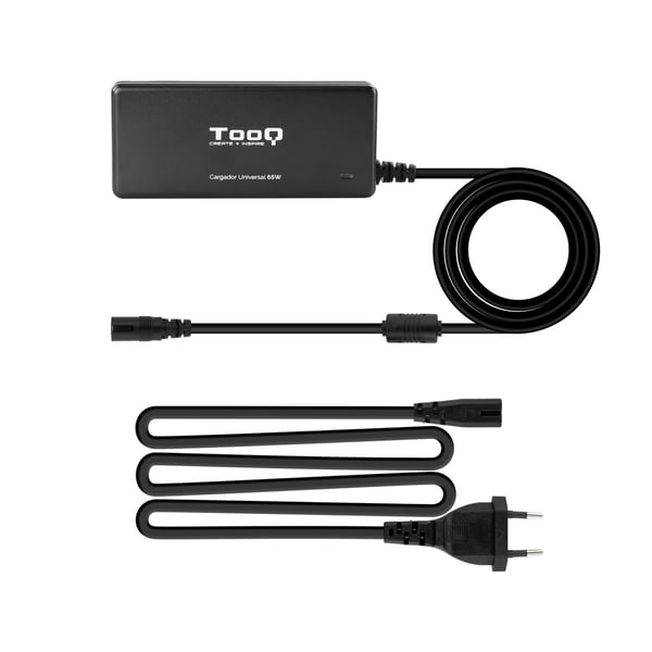TooQ TQLC-65BS02AT strømadapter og vekselret Indendørs 65 W Sort