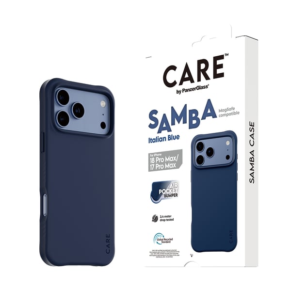 PanzerGlass CARE™ by ® Samba Case Italian Blue m. MagSafe iPhone 2026 Pro Max | 17 Pro Max