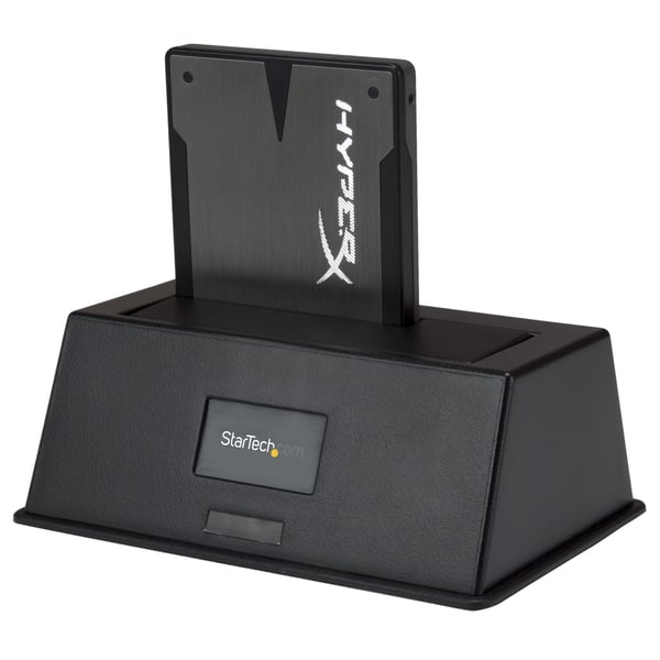 StarTech.com Dockningsstation för USB 3.0- till SATA-hårddiskar med ett enda fack, USB 3.0-hårddiskdockning (5 Gbps), extern 2,5/3,5 tums SATA I/II/III-hårddiskar/SSD-dockningsstation, hårddiskfack med toppladdning