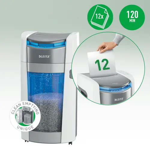 Leitz IQ OptiMax Autofeed Office Pro 600 Dokumentförstörare P4 Cross Cut
