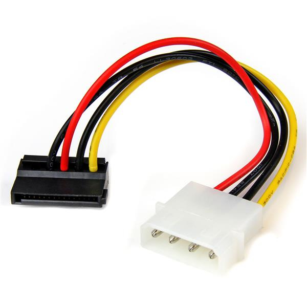 StarTech.com 15 cm 4-Pin Molex til SATA-kabel venstrevinklet - Han/hun - Strømforsyning - SATA-strøm