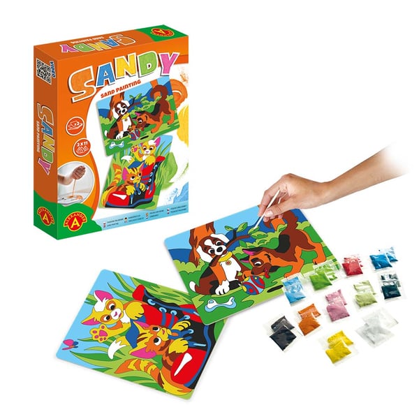 Alexander Toys Sandy Sand Painting Dog + Cat Farvelægning billedsæt