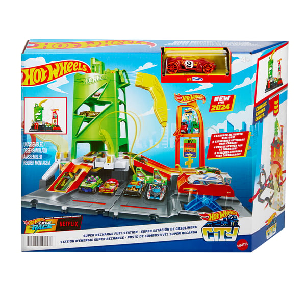 Hot Wheels City Hot Wheels-bensinstation med superladdning