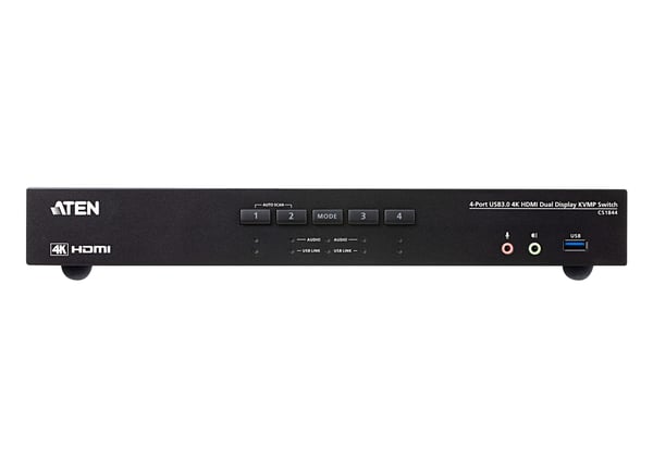 ATEN 4-portars USB 3.0 4K HDMI dubbelvisningsenhet KVMP™-switch
