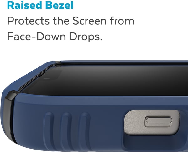 Speck Presidio2 Grip MagSafe - Anti-slip cover til iPhone 14 Plus (Coastal Blue/Black/White)