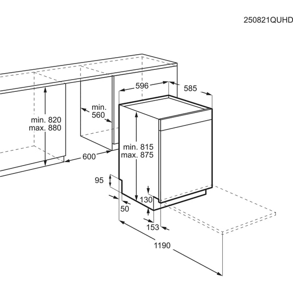 AEG GU8200A2SGM Delvist indbygget 14 kuverter