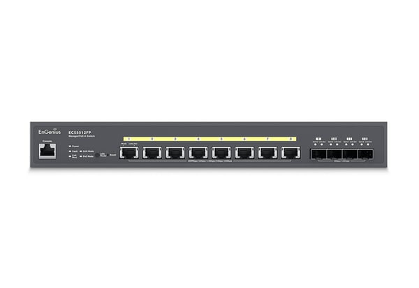 EnGenius ECS5512FP verkkokytkin Hallittu L2+ 10G Ethernet (100/1000/10000) Power over Ethernet -tuki Musta