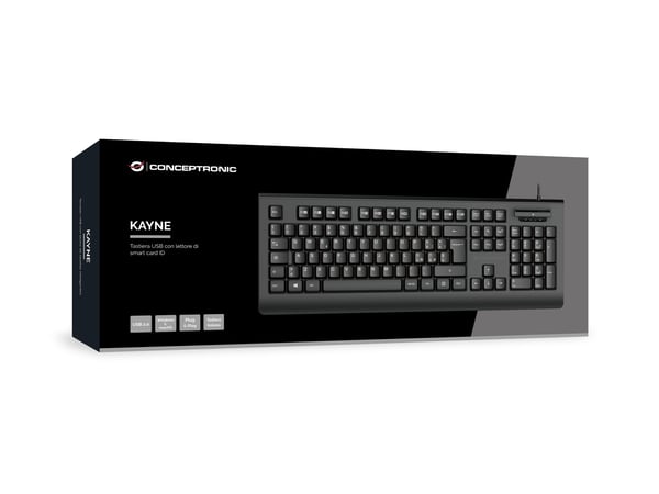 Conceptronic KAYNE01IT näppäimistö Office USB QWERTY Italia Musta