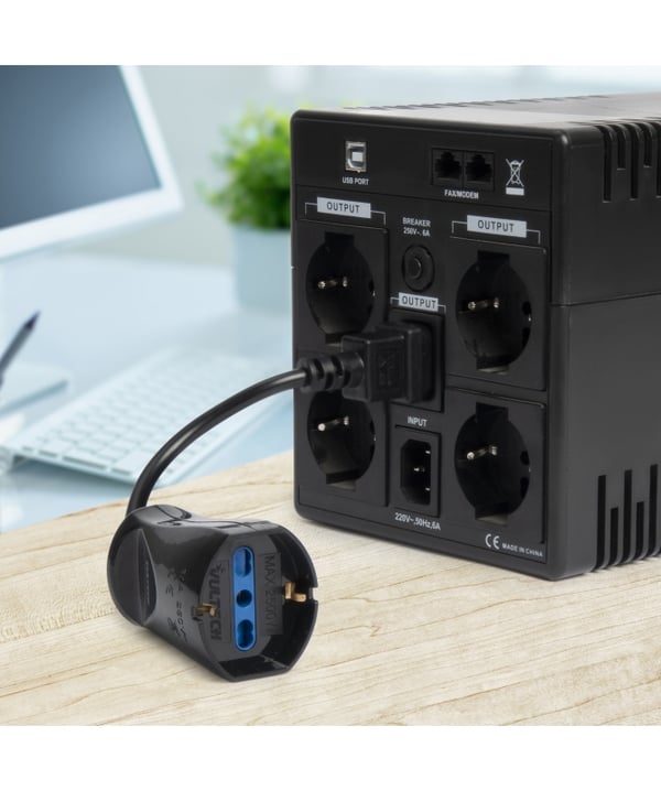 Vultech MU-UPS02 strömkablar Svart 0,125 m IEC C14 Schuko