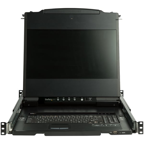 StarTech.com Rack KVM-konsol HD 1080p - US Tangentbord (QWERTY), En Port DVI/VGA KVM med 17\" LCD-skärm