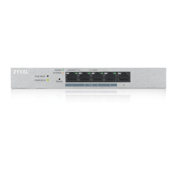 Zyxel GS1200-5HP v2 Hallittu Gigabit Ethernet (10/100/1000) Power over Ethernet -tuki Harmaa