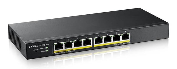 Zyxel GS1915-8EP nätverksswitchar hanterad L2 Gigabit Ethernet (10/100/1000) Strömförsörjning via Ethernet (PoE) stöd Svart