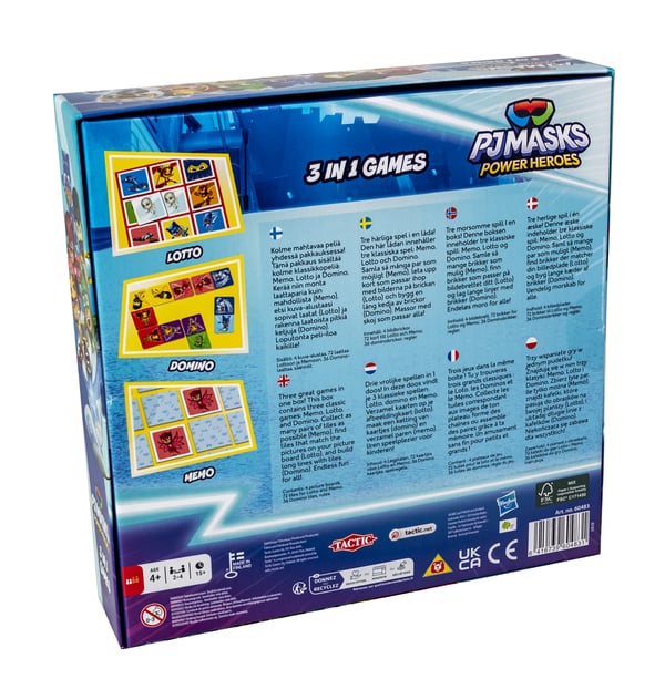 Tactic Peppa Pig PJ Masks 3 in 1 Lotto, Domino, Memo