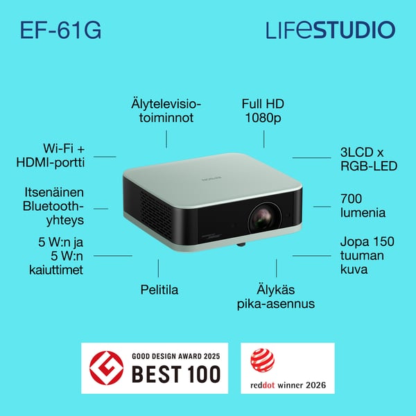 Epson Home Cinema Lifestudio Pop – EF-61G jäänvihreä
