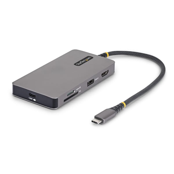 StarTech.com USB-C-multiportadapter med 4K 60 Hz HDMI, 140 W Power Delivery, USB-hubb med 10 Gbps, GbE, SD- och MicroSD-kortplatser, plug-and-play-minidock för bärbara datorer från Dell, HP och Lenovo