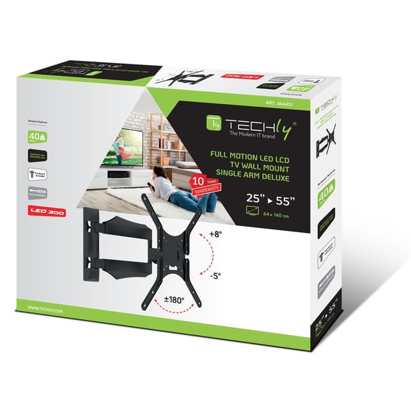 Techly ICA-PLB 271M tv-fäste 132,1 cm (52") Svart