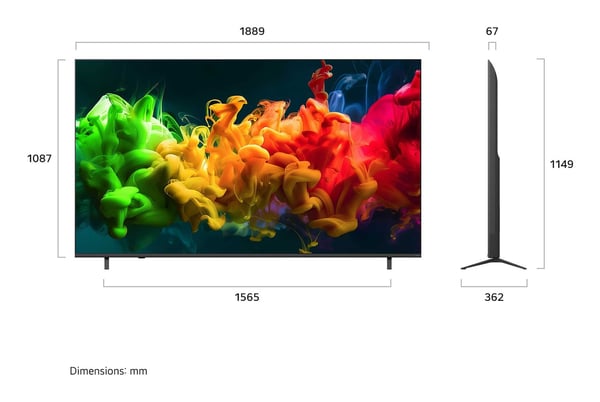 LG QNED evo AI MiniLED 85QNED8EB3A 2,16 m (85") 4K Ultra HD Älytelevisio Wi-Fi Musta