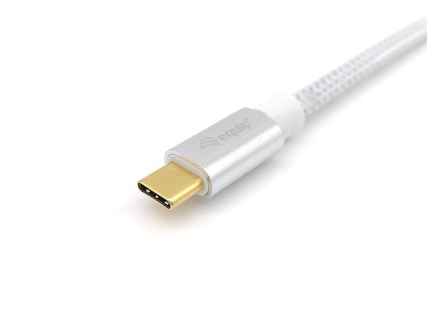 Equip 128356 USB-kabel USB 3.2 Gen 2 (3.1 Gen 2) 1 m USB C 10 Gbit/sek. 100 W Sølv, Hvid