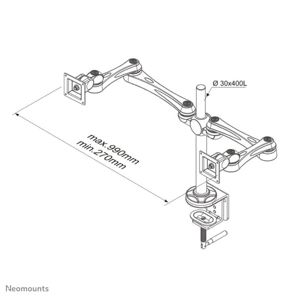 Neomounts FPMA-D930D fäste och ställ till bildskärm 76,2 cm (30") Bord Silver