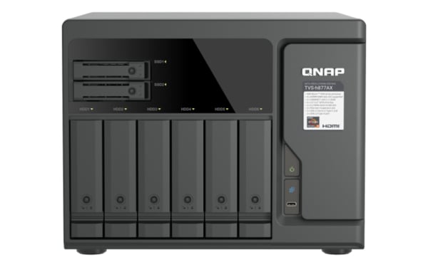 QNAP TVS-H877AX NAS Tower AMD Ryzen™ 5 16 GB DDR5 QNAP QTS Musta