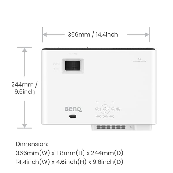 BenQ X500i Short throw-projektor 2200 ANSI-lumen DLP UHD 4K (3840x2160) Svart, Vit