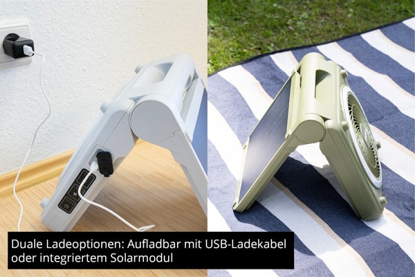 Unold Solarventilator Camping 86517 Harmaa 20 cm Käsituuletin