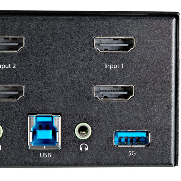 StarTech.com 2-ports HDMI KVM-switch för dubbla skärmar - 4K 60 Hz Ultra HD HDR - Desktop 4K HDMI 2.0 KVM-switch med 2 portar USB 3.0-hubb (5 Gbit/s) och 4x USB 2.0 HID, ljud - Snabbtangenter för omkoppling - TAA
