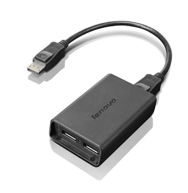 Lenovo DisplayPort to Dual-DisplayPort Monitor Cable USB A Sort