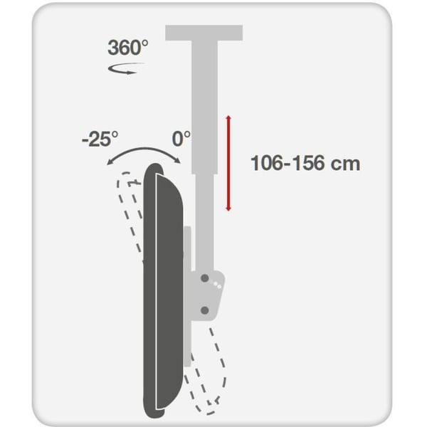 Techly ICA-CPLB 946L kyltin näyttökiinnike 177,8 cm (70") Musta