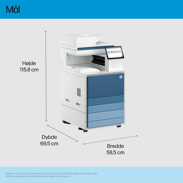 HP LaserJet Enterprise 8601dn Multifunction Sort og hvid Printer, Kun Ethernet; Duplex; Kopimaskine, scanner