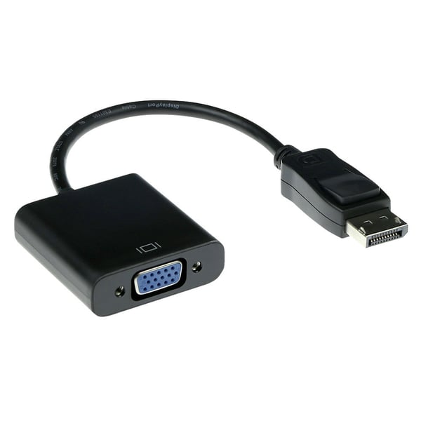 ACT AK3996 videokabel adapter 0,15 m DisplayPort VGA Sort