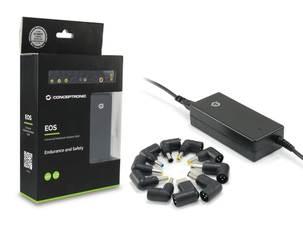 Conceptronic CNB65 strømadapter og vekselret Indendørs 65 W Sort