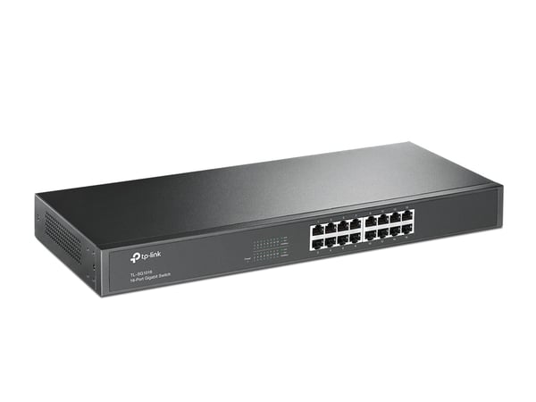 TP-Link TL-SG1016 Ohanterad Gigabit Ethernet (10/100/1000) 1U Svart