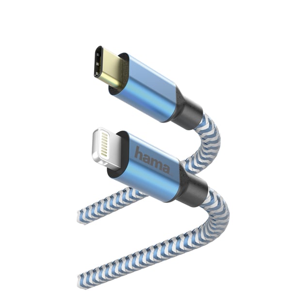 Hama 00183311 Lightning kabel 1,5 m Blå, Sølv